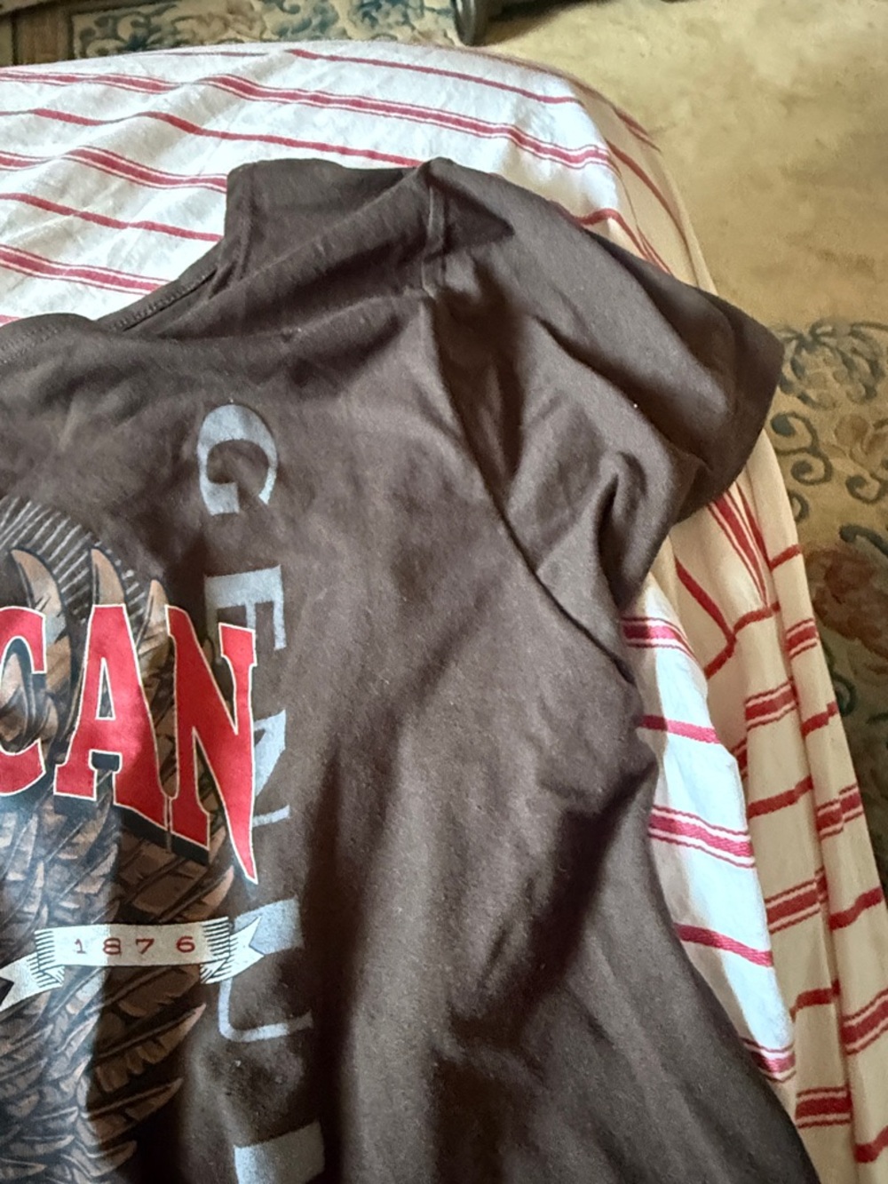 Hybrid Apparel Brown Tee with Red and White Budweiser Print - Picture 3 of 5